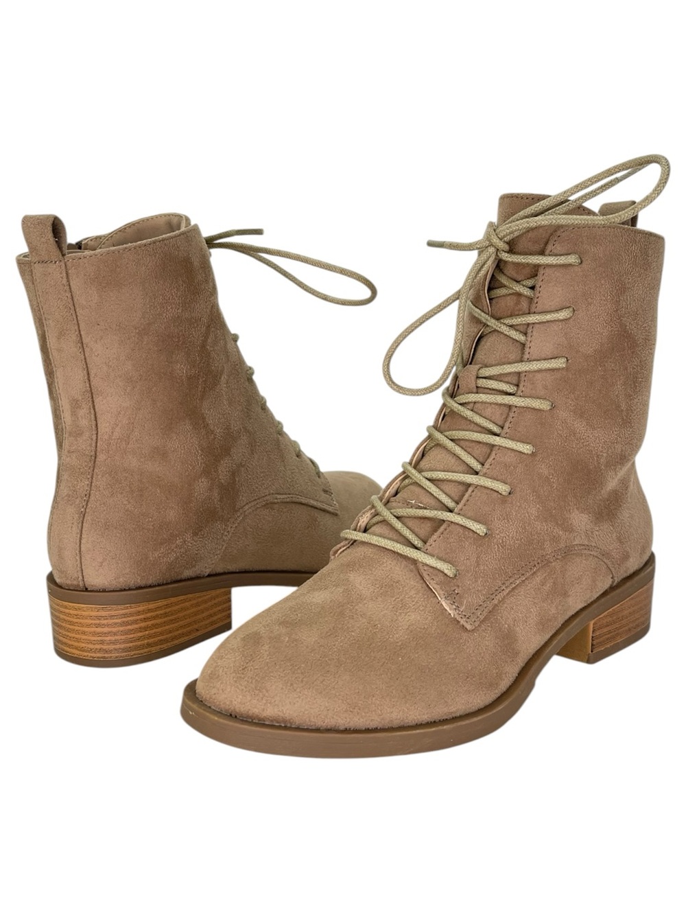 Journee Collection Vienna Taupe Microsuede Womens Ankle Boots Size 7M - Picture 9 of 11